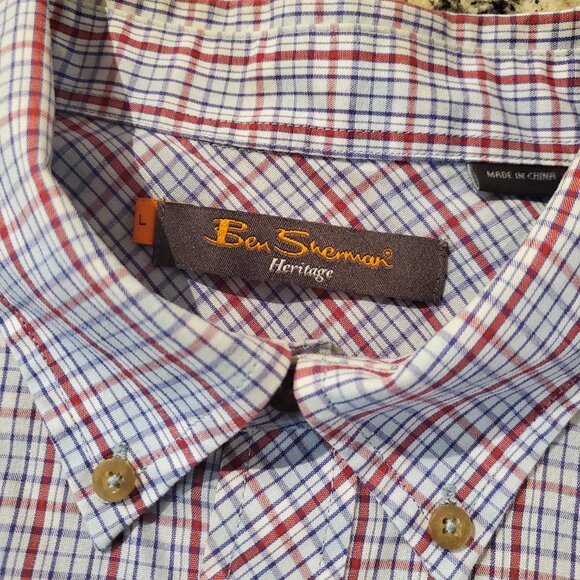 Ben Sherman Men's Short Sleeve Button Down Shirt, Large - Picture 3 of 5